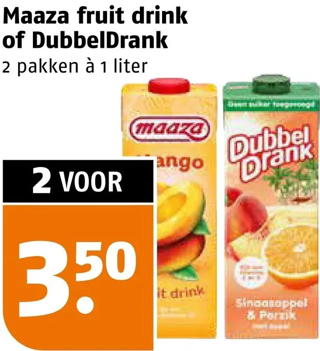 Aanbieding: Fruit drink of DubbelDrank