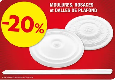 Offre: MOULURES, ROSACES et DALLES DE PLAFOND