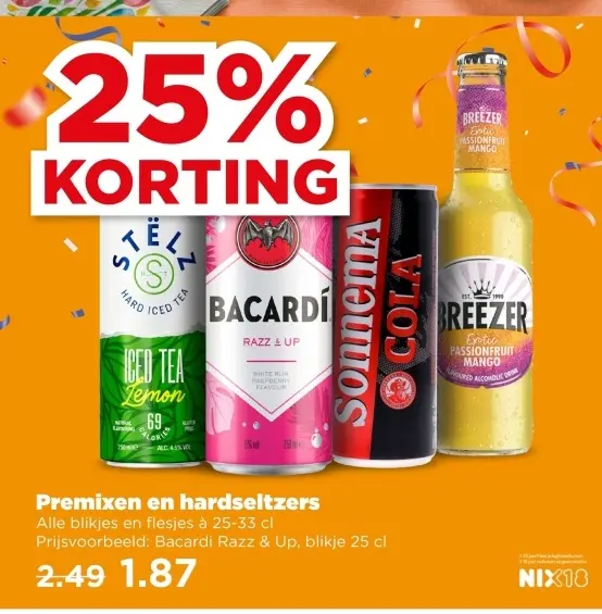 Aanbieding: Premixen en hardseltzers