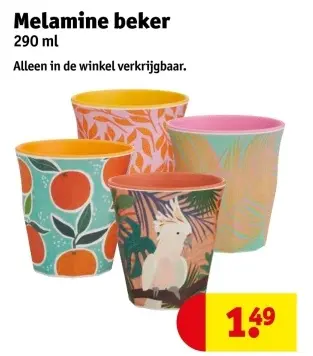 Promotie: Melamine beker