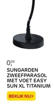 Aanbieding: SUNGARDEN ZWEEFPARASOL MET VOET EASY SUN XL T