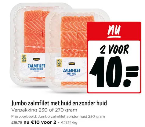 Promotie: Zalmfilet met huid en zonder huid