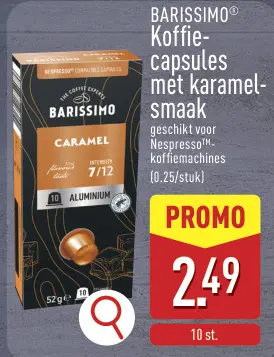 Promotie: Koffiecapsules met karamelsmaak