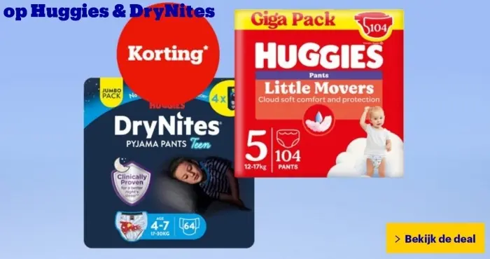 Aanbieding: Huggies Little Movers Pants & DryNites Pyjama