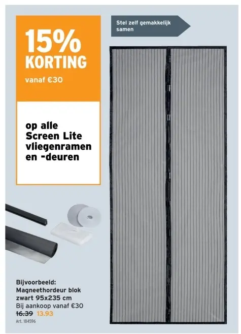 Promotie: Magneethordeur blok zwart
