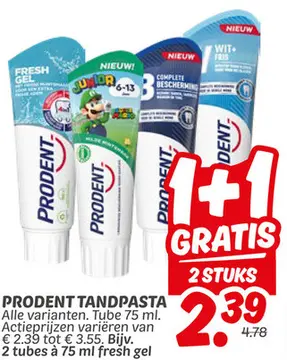 Aanbieding: Prodent tandpasta