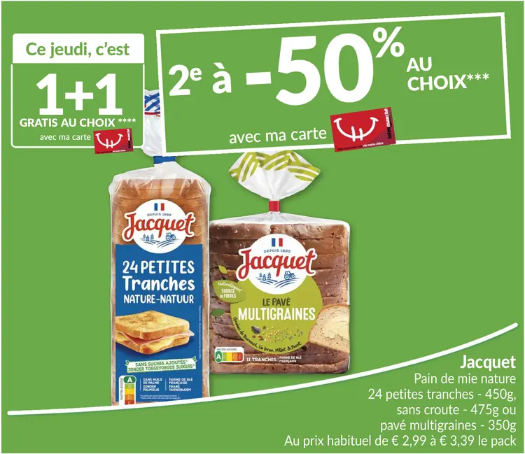 Offre: Jacquet Pain de mie nature