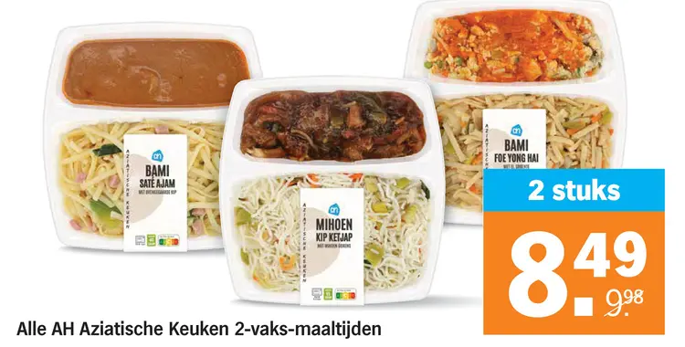 Aanbieding: AH Aziatische Keuken 2-vaks-maaltijden