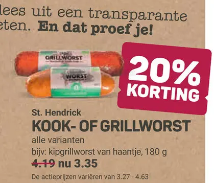 Aanbieding: Kook- of grillworst