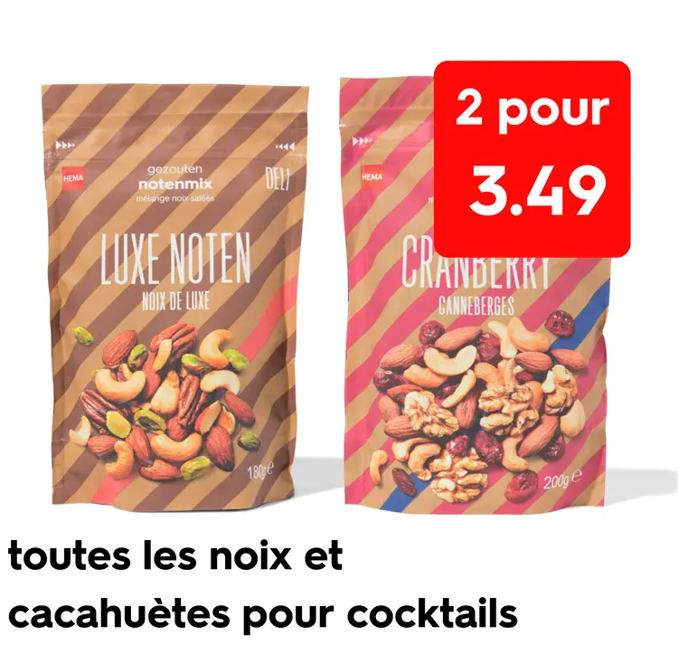 Offre: toutes les noix et cacachuetes pour cocktails