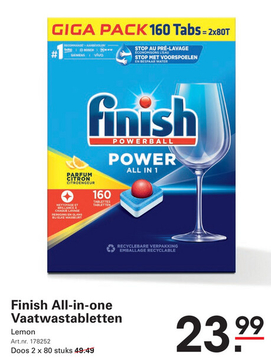 Aanbieding: Finish All-in-one Vaatwastabletten