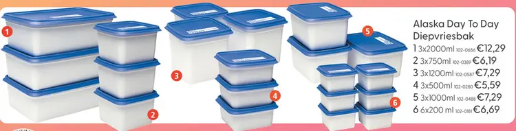 Aanbieding: Day To Day Diepvriesbak set 3x2000ml Alaska