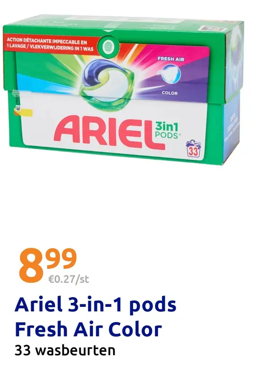 Aanbieding: Ariel 3-in-1 pods Fresh Air Color