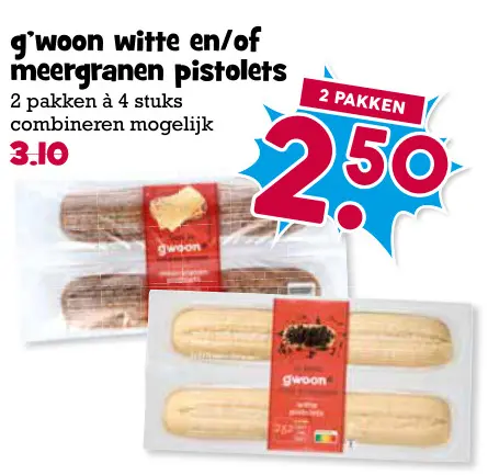 Aanbieding: Witte en/of meergranen pistolets