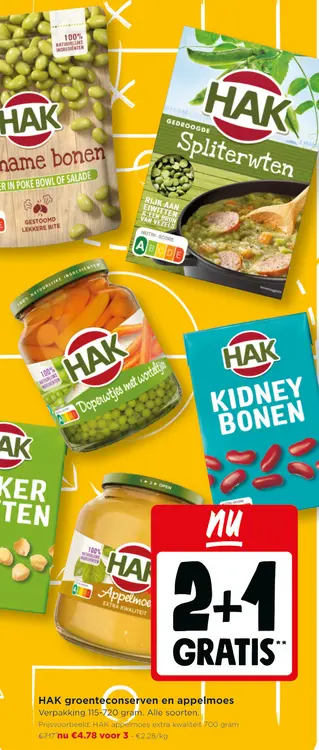 Promotie: HAK groenteconserven en appelmoes