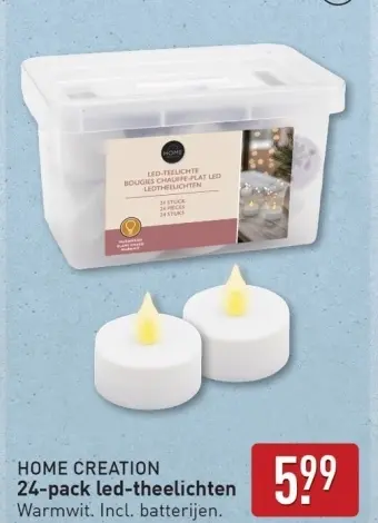 Aanbieding: 24-pack led-theelichten