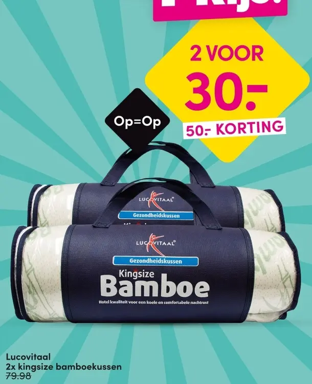 Aanbieding: Kingsize Bamboekussen