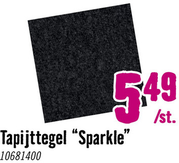 Aanbieding: Tapijttegel schlinge Sparkle zwart 50x50cm