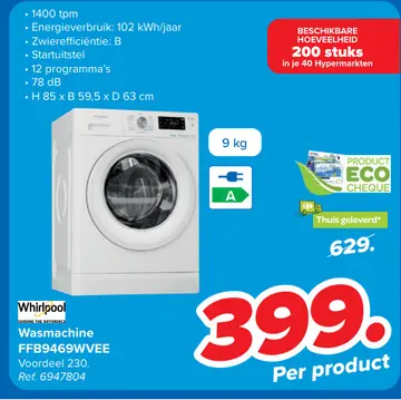 Aanbieding: Wasmachine FFB9469WVEE