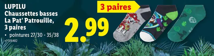 Offre: Chaussettes basses La Pat' Patrouille