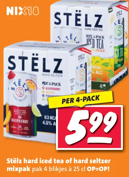 Aanbieding: Stëlz hard iced tea of hard seltzer mixpak
