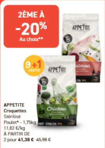 Offre: APPETITE Croquettes Stérilisé Poulet