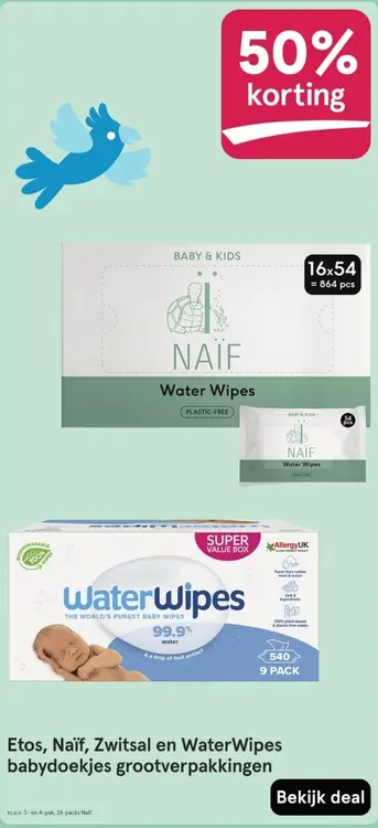 Aanbieding: babydoekjes grootverpakkingen
