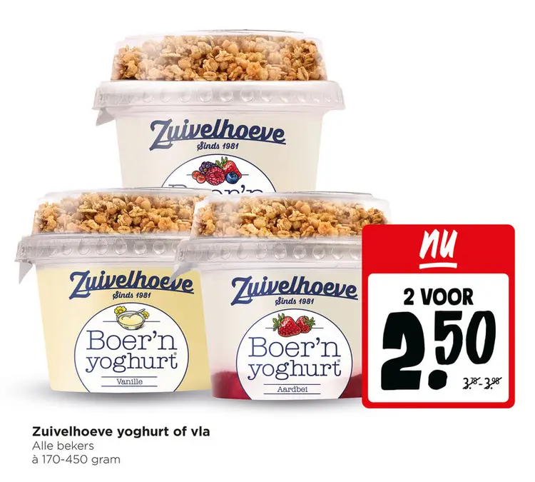 Aanbieding: Zuivelhoeve yoghurt of vla