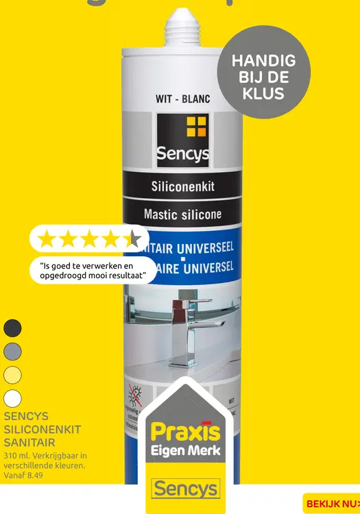 Aanbieding: Sencys siliconenkit sanitair