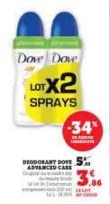 Offre: DEODORANT DOVE ADVANCED CARE