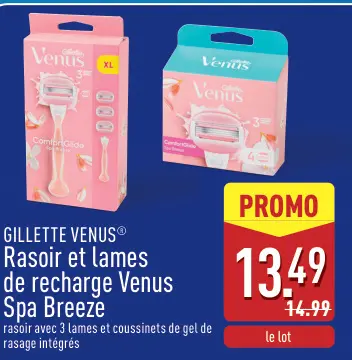 Offre: Rasoir et lames de recharge Venus Spa Breeze