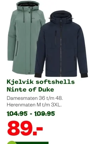 Aanbieding: Kjelvik softshells Ninte of Duke