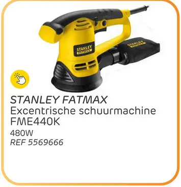 Promotie: Stanley fatmax fme440k excenterschuurmachine - 480w - diameter 125mm