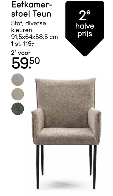 Aanbieding: Eetkamerstoel Teun