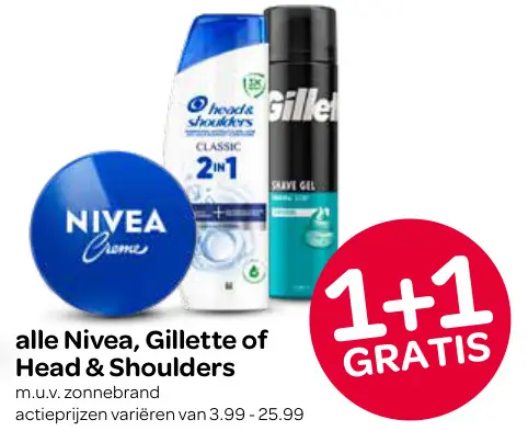Aanbieding: Alle Nivea, Gillette of Head & Shoulders