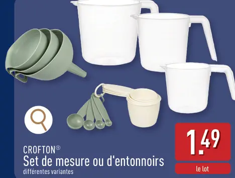 Offre: Set de mesure ou d'entonnoirs