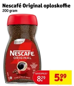 Aanbieding: Nescafé Original oploskoffie
