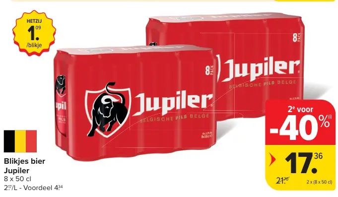 Promotie: Blikjes bier Jupiler
