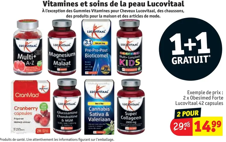 Offre: Vitamines et soins de la peau