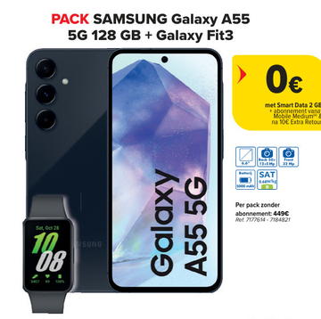 Aanbieding: PACK SAMSUNG Galaxy A55 5G 128 GB + Galaxy Fi