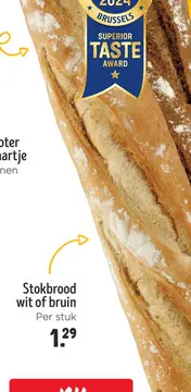Aanbieding: Jumbo Stokbrood wit of bruin
