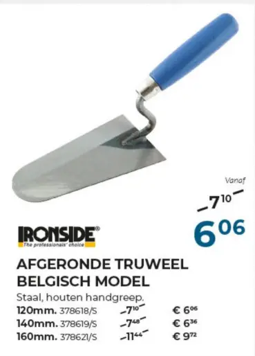 Promotie: Afgeronde truweel belgisch model