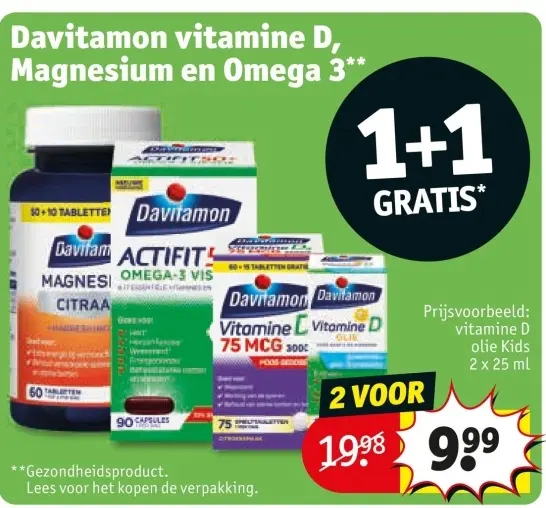 Aanbieding: Davitamon vitamine D, Magnesium en Omega 3