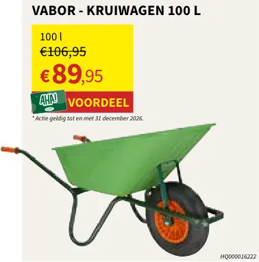 Promotie: Vabor Kruiwagen 100 L