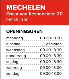 Promotie: Openingsuren Mechelen