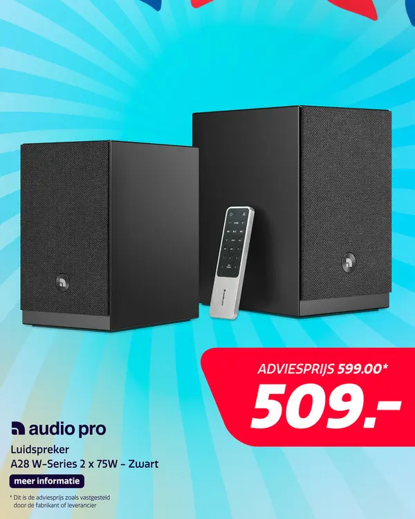 Aanbieding: Audio Pro A28 W-Series 2 x 75W - Zwart
