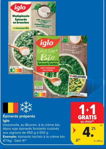 Offre: Épinards préparés