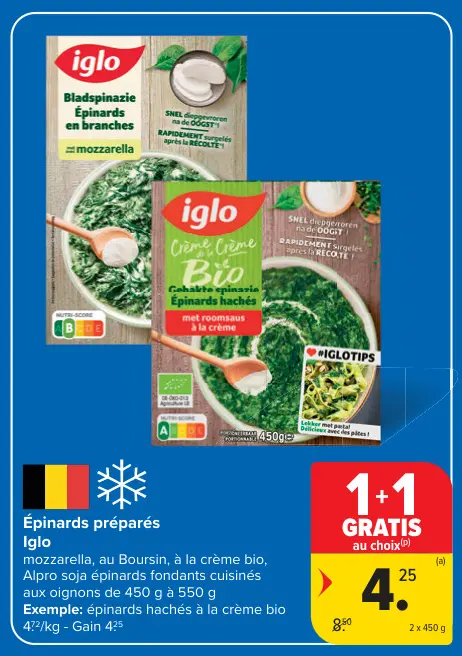 Offre: Épinards préparés