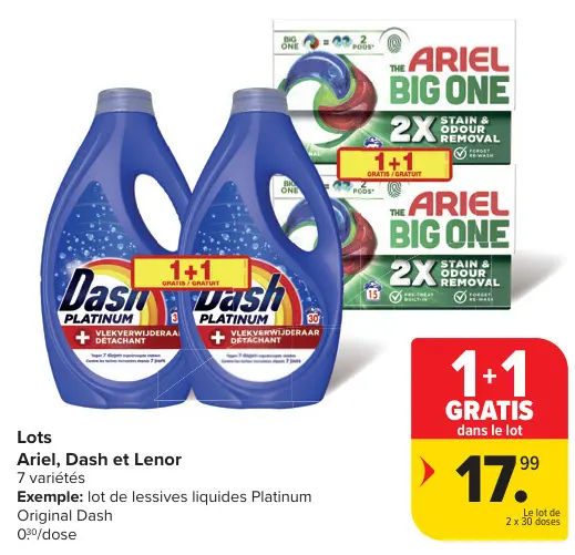 Offre: Lots Ariel, Dash et Lenor