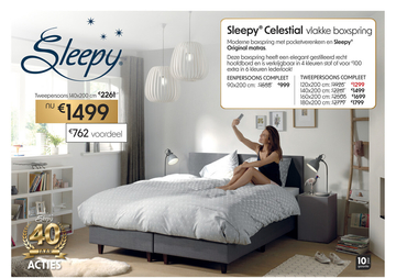 Aanbieding: Boxspringset Sleepy Celestial Vlak - Sleepy Original Matras